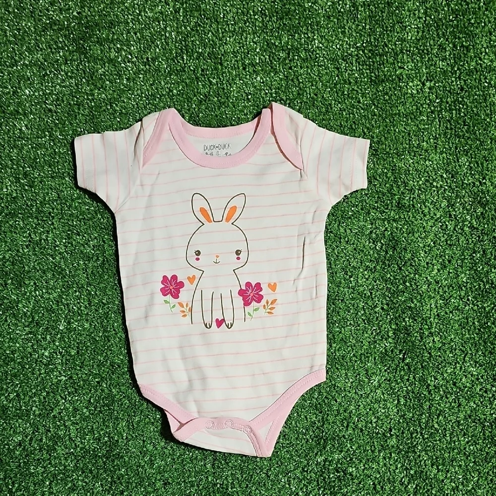 Pink Striped Bunny Onsie